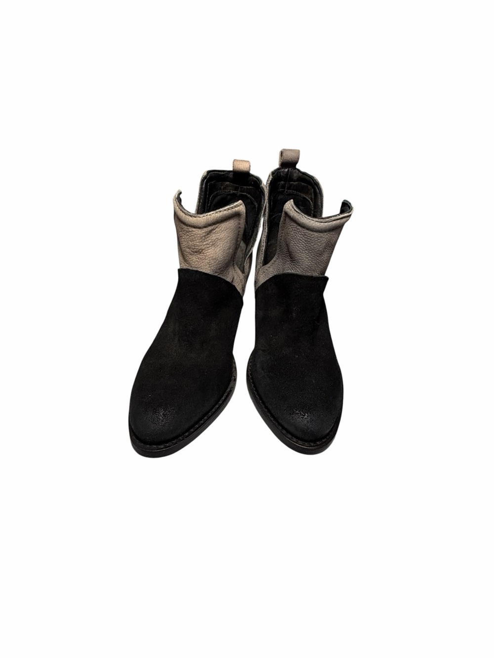 Joie Two-Tone Leather Black and Gray Ankle Boots Sz 6